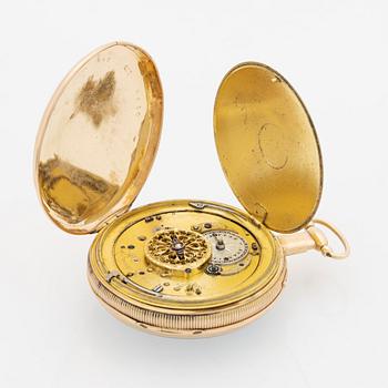 A gold pocket watch, Breguet & Fils, quarter repeater, 19th century.