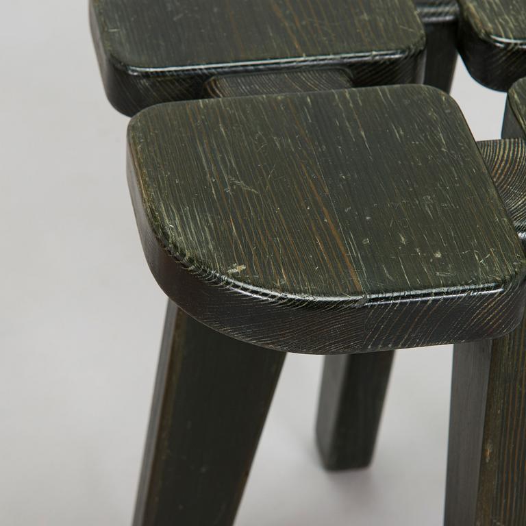 Rauni Peippo, a pair of stools "Apila" (Four-leaf clover) for Oy Stockmann Ab, Keravan Puusepäntehdas, Finland.