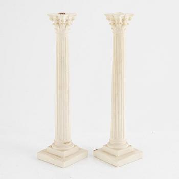 Six resin candle sticks, Italy, late 20th century.