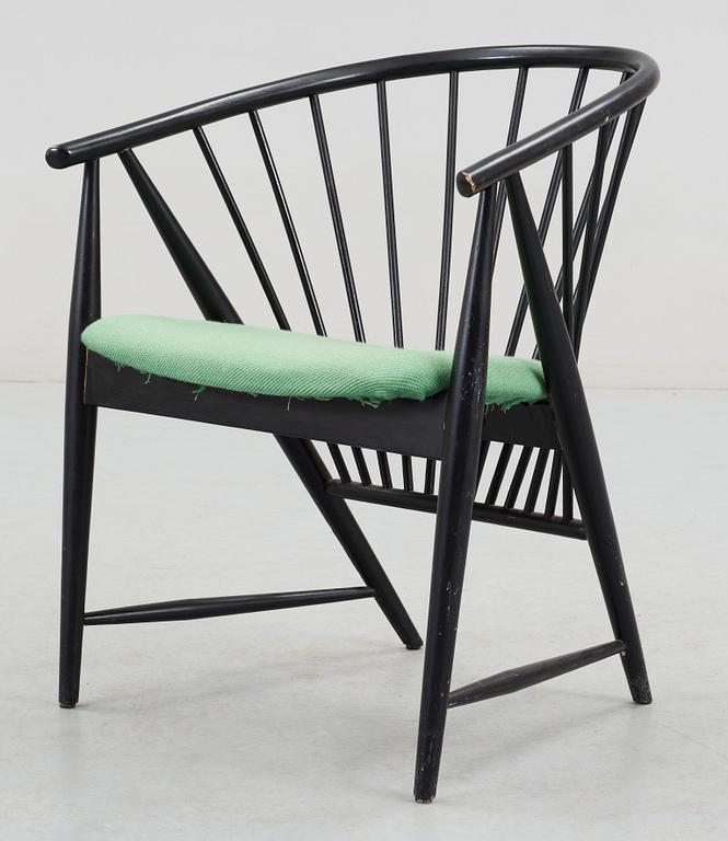 KARMSTOL, "Solfjädern", Sonna Rosén, Nässjö Stolfabrik, formgiven 1948.