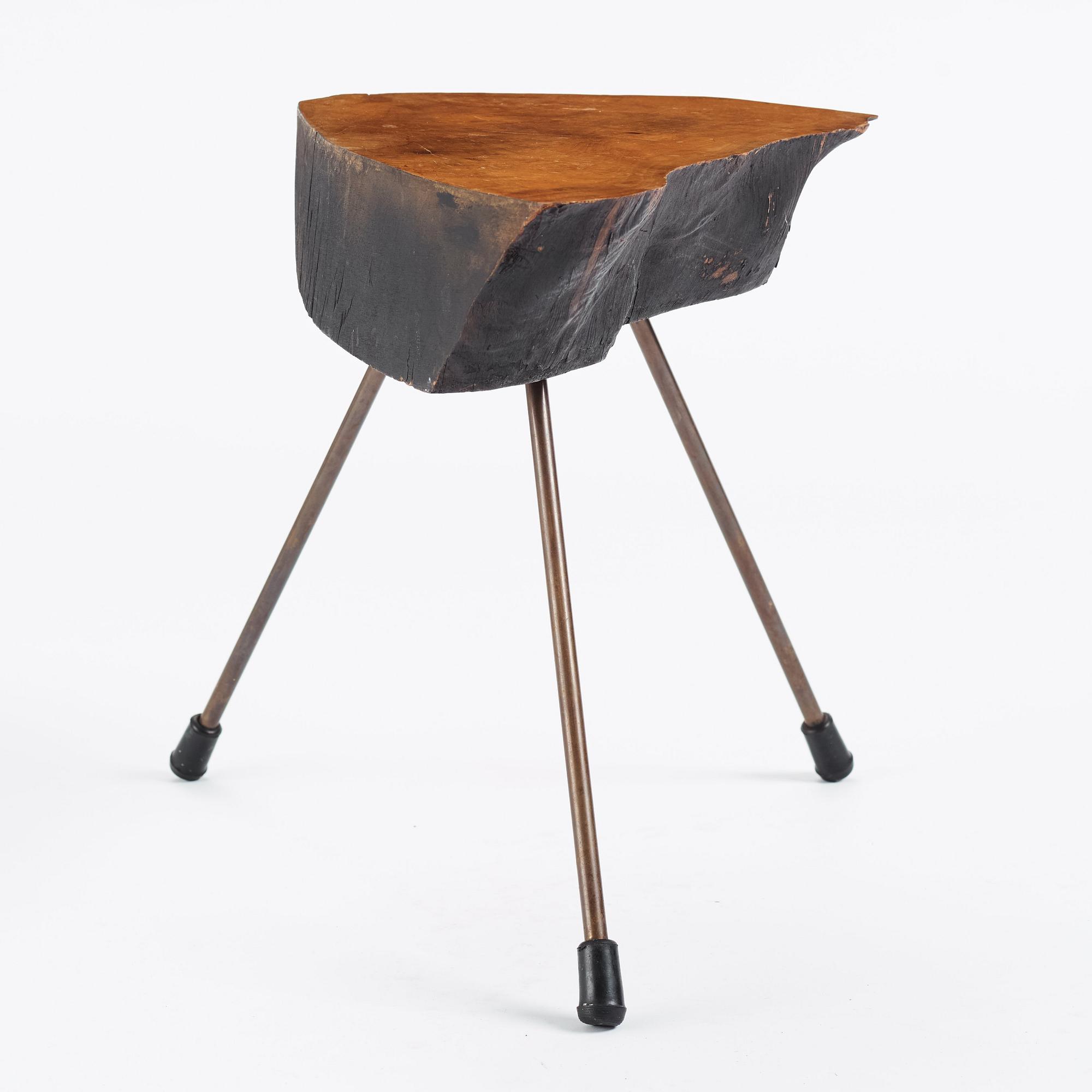 Carl II Auböck, a tree trunk table, the Carl Auböck Workshops, Vienna, Austria, probably 1950s.