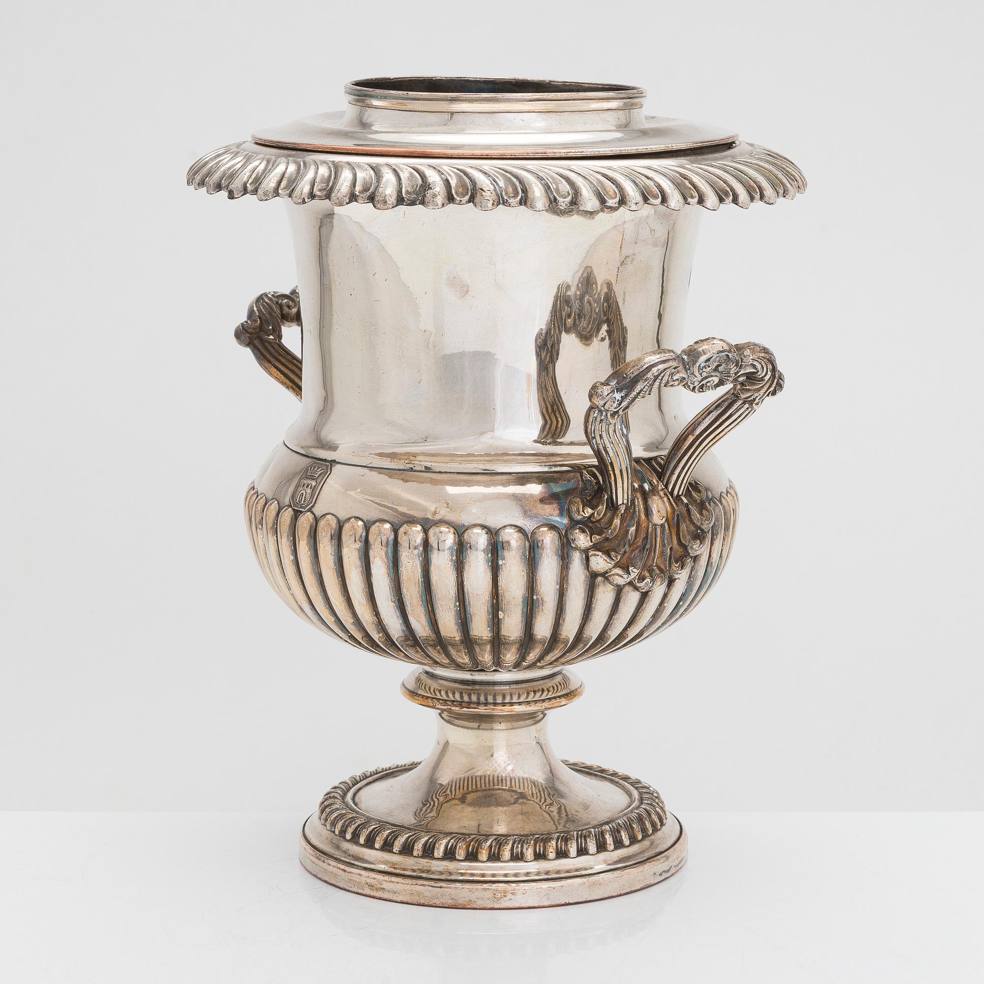 A Viennese silver plated champagne / wine cooler, from Mayerhofer, Austria.