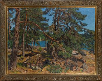 Gottfrid Kallstenius, Summer Landscape with Sailboat.