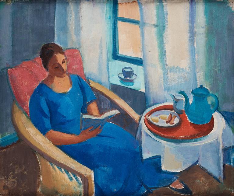 Johan Johanson, Reading woman - portrait of the artist's wife.