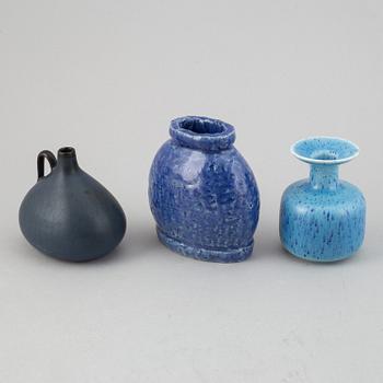 Gunnar Nylund, vaser, 5 st och skål, stengods, Rörstrand.