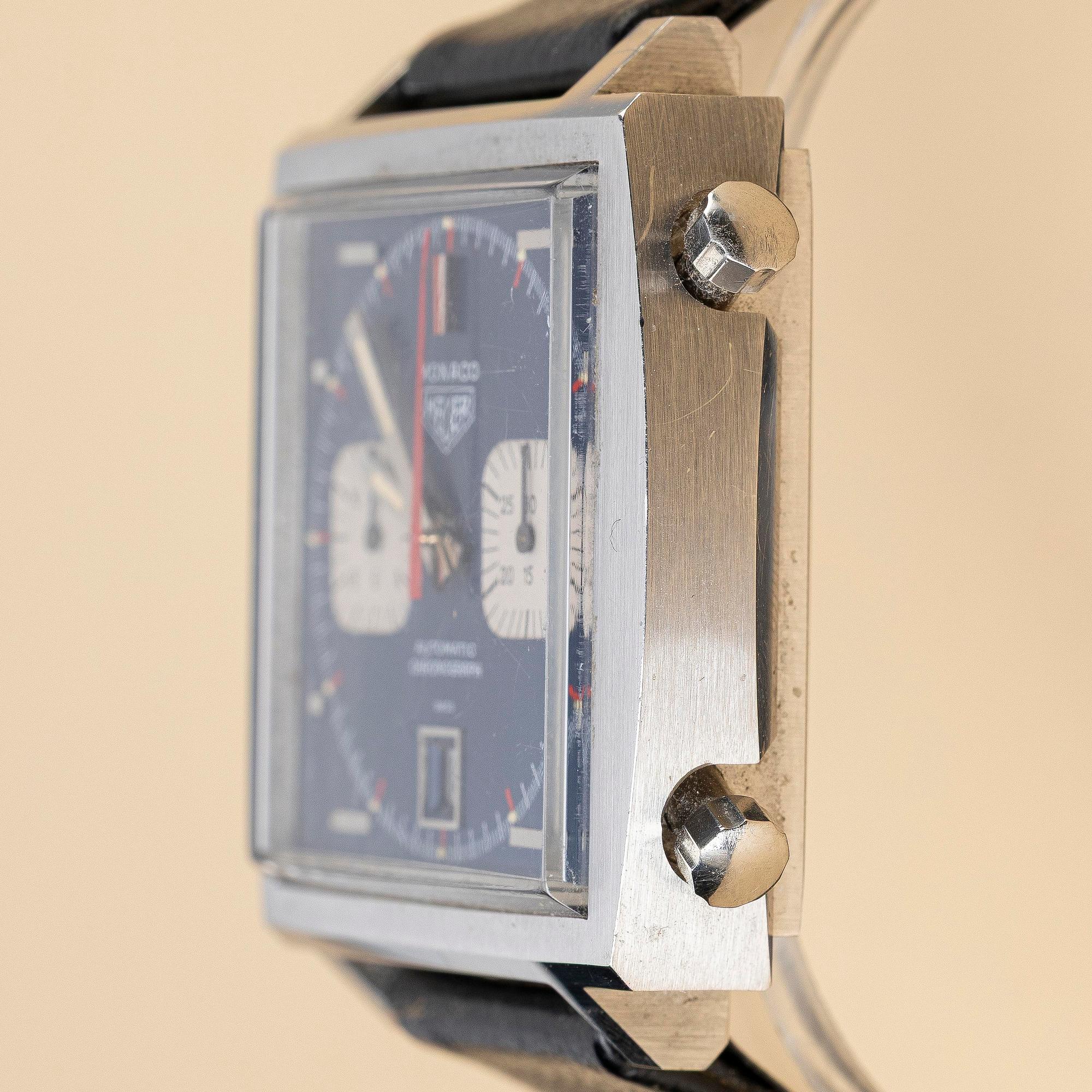 Heuer, Monaco, "Steve McQueen", "Transitional Version", ca 1970.