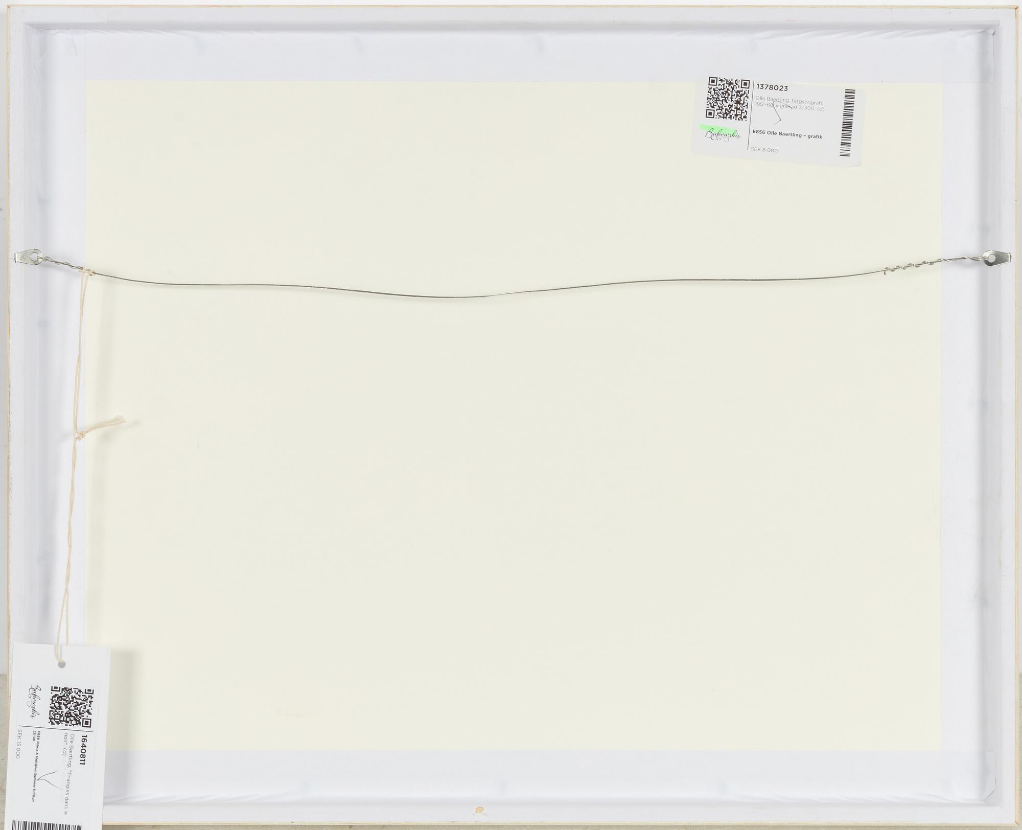 Olle Bærtling, "Triangles dans le noir".