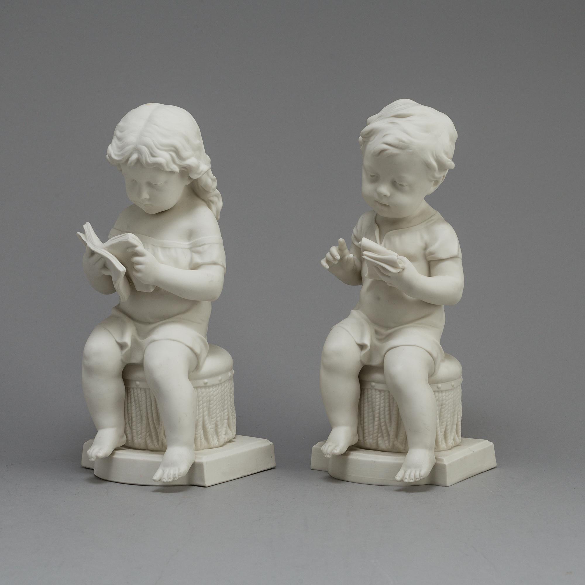 TWO PARIAN FIGURES, Gustafsberg 1911.