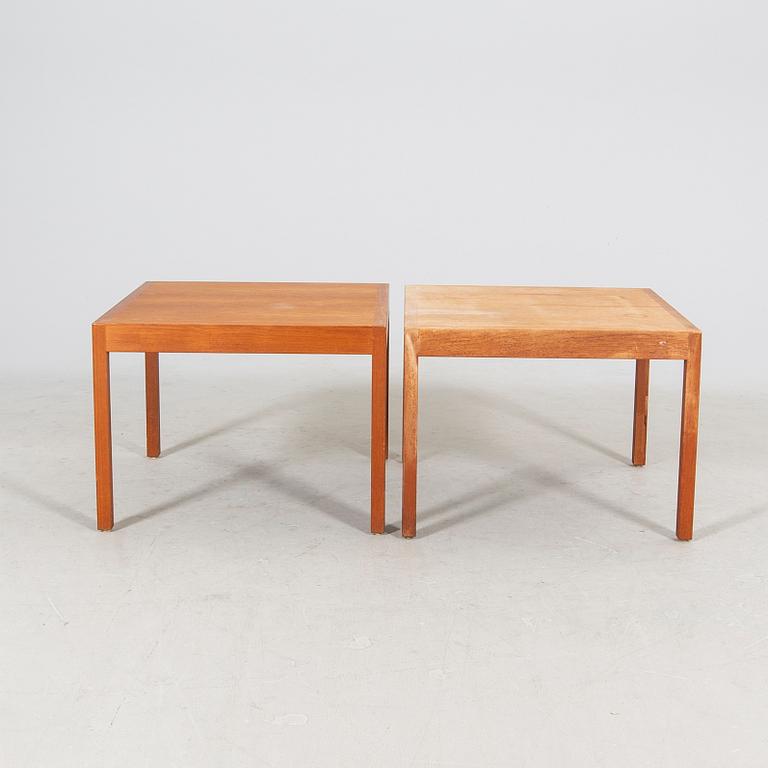 Hans J Wegner, a set of two teak side tables.