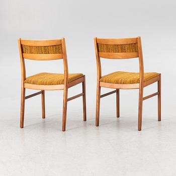 A dining table and four chairs, second half of the 20th century.