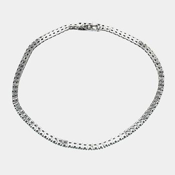 Lanza Carlo, tennis bracelet in 18K blackened white gold with round brilliant-cut black diamonds, Italy.