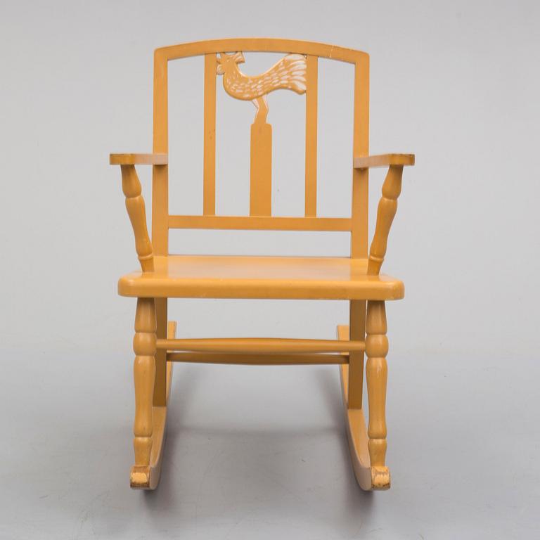 Carl Hörvik, A Carl Hörvik children's rocking chair, Nordiska Kompaniet, the model exhibited in Gothenburg 1923.