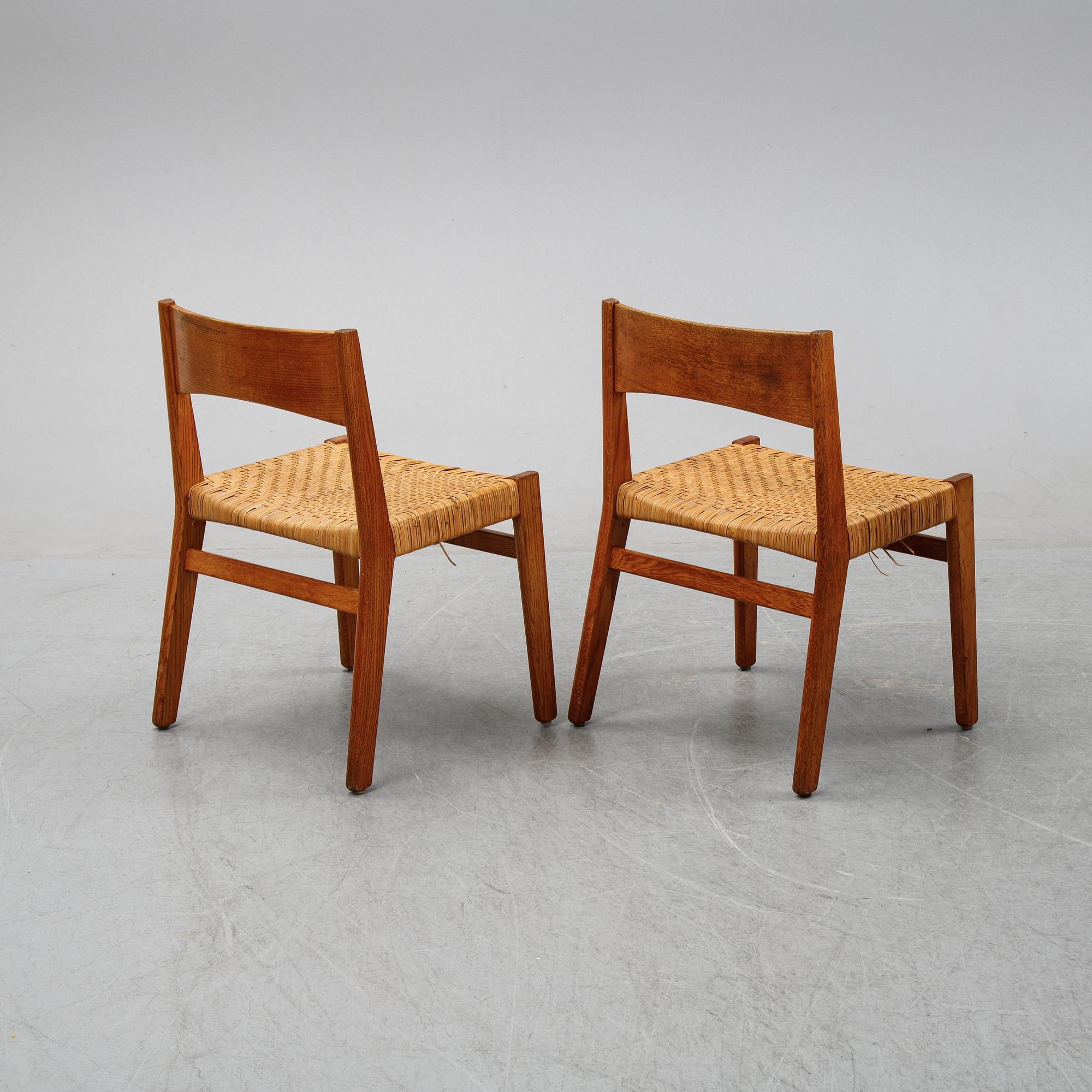 John Vedel Rieper, a set of eight oak chairs, Denmark. Designed 1962.