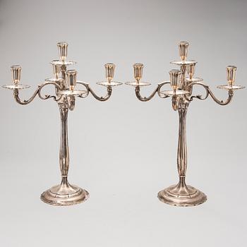 KANDELABRAR, ETT PAR, silver, finska importstämplar Helsingfors 1926.