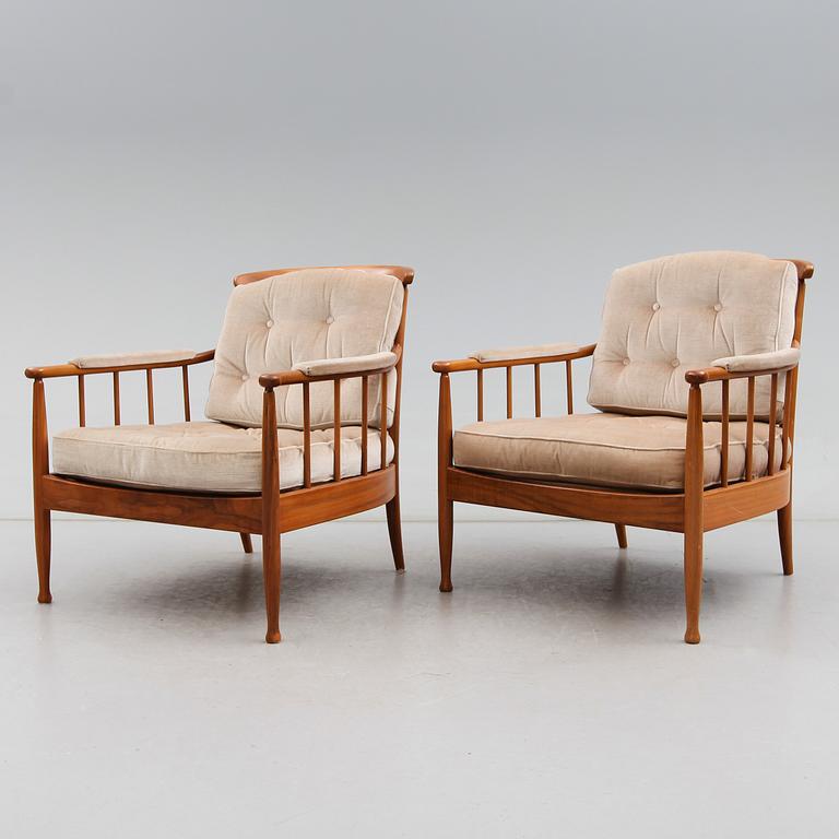 FÅTÖLJER, 1 par, "Skrindan", Kerstin Hörlin-Holmqvist, OPE, 1900-talets andra hälft.