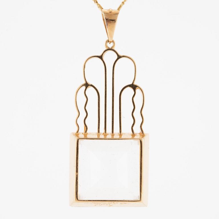 Ateljé Stigbert, Engelbert, collier 18K guld med bergkristall.