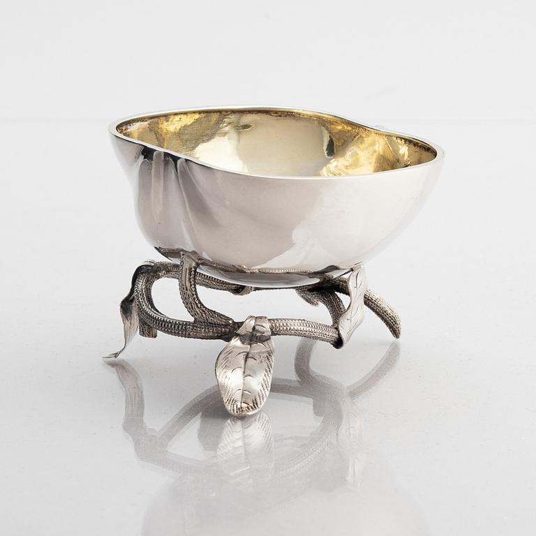 A Russian silver bowl on foot, mark of Adolf Masche, assay master Edward Brandenburg, St. Petersburg 1857.