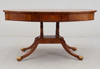 A Swedish Empire 19th century library table by D. Sehfbom.