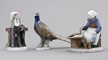 FIGURINER, 3 st, porslin, Bing & Gröndahl, Danmark.