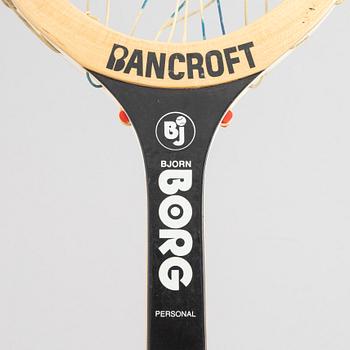 Tennis racket, wood, Bancroft, "Borg Personal". Specially made for Björn Borg. Signed by Björn Borg.