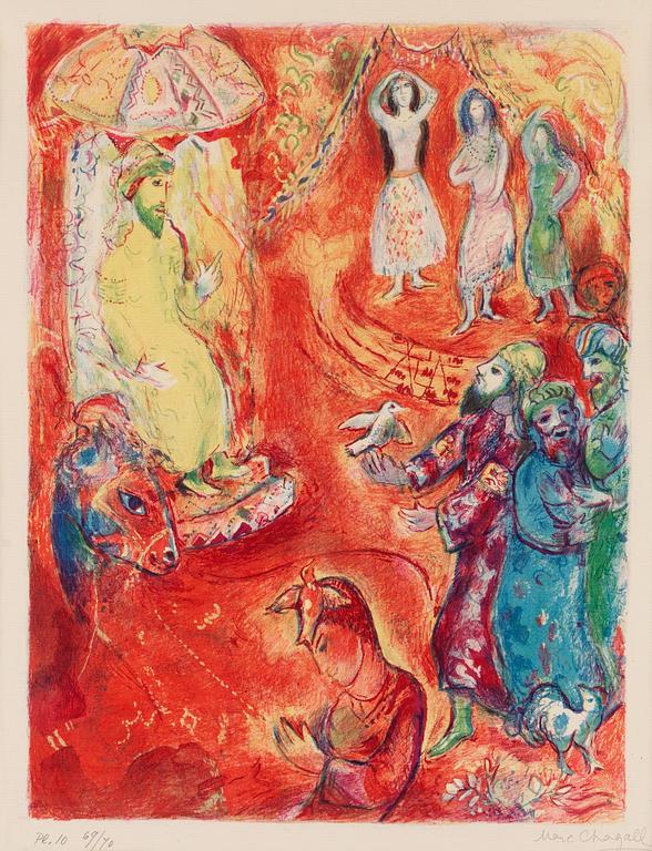 Marc Chagall, "Now the King loved science and geometry...", Pl 10 ur: "Four tales from the Arabian Nights".