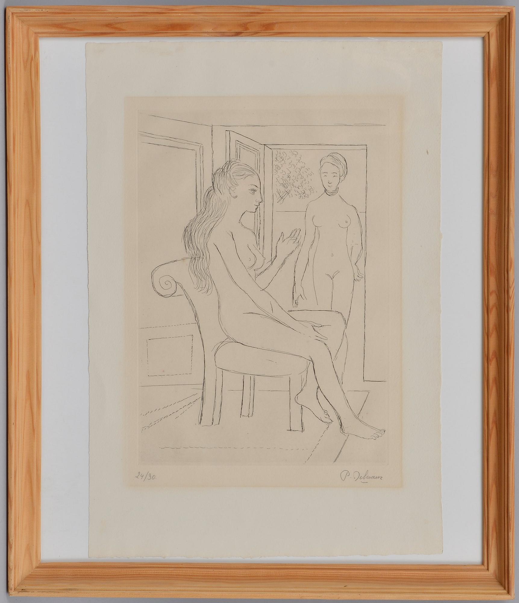 Paul Delvaux, "LA VISITE".