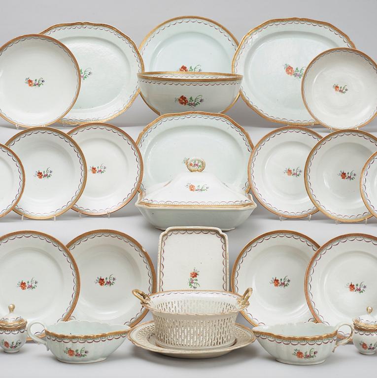 A famille rose dinner service, Qing dynasty, Qianlong (1736-95).