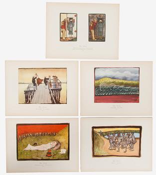 Hugo Simberg, "Akvarelleja-Akvareller", 20 kpl ofsett -painokuvia, WSOY Porvoo 1958.