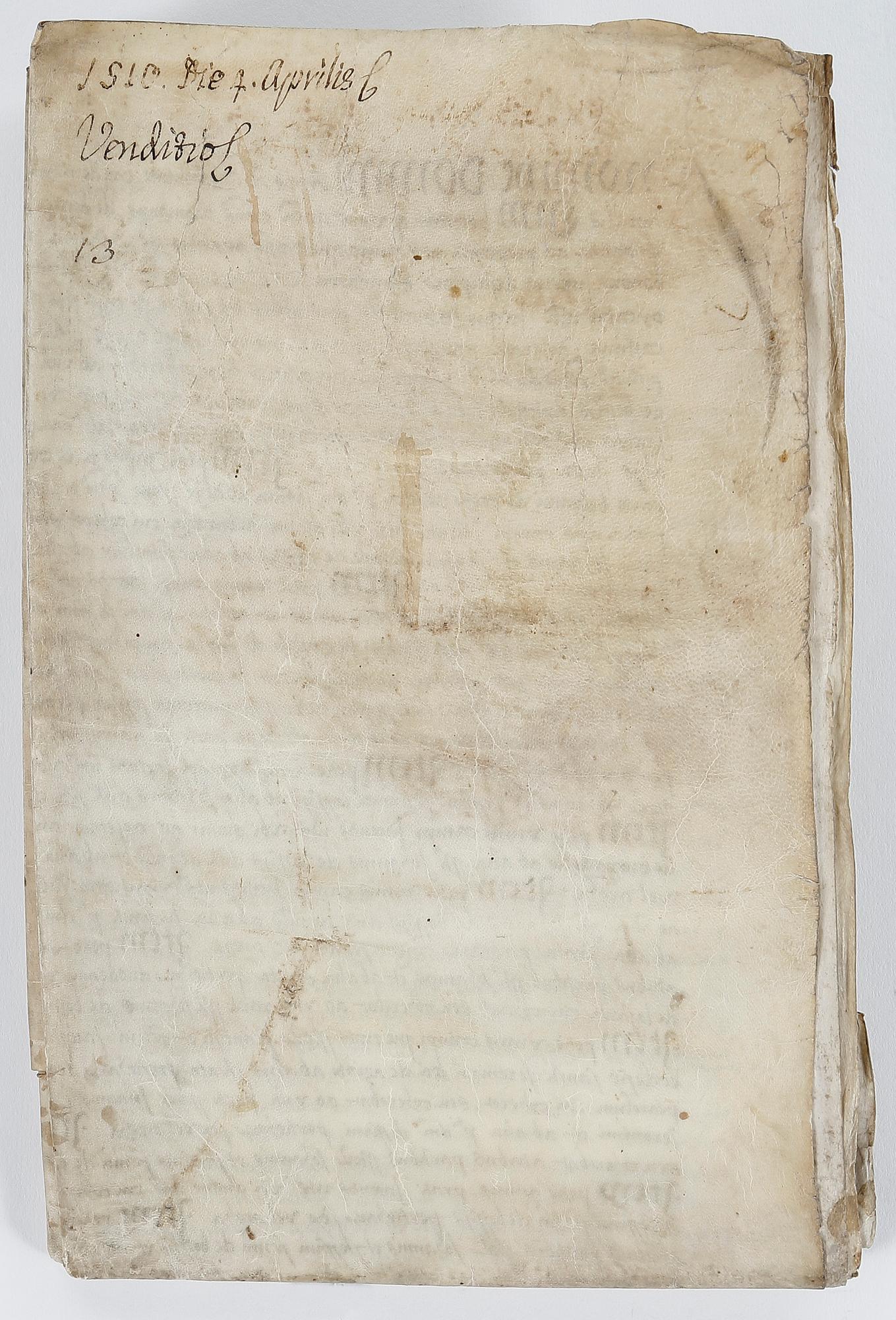 PERGAMENTDOKUMENT, daterat 4 april 1510.