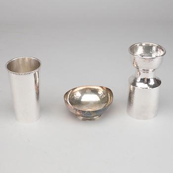 ERIC LÖFMAN, two vases and a small bowl, 1970 and 1972.