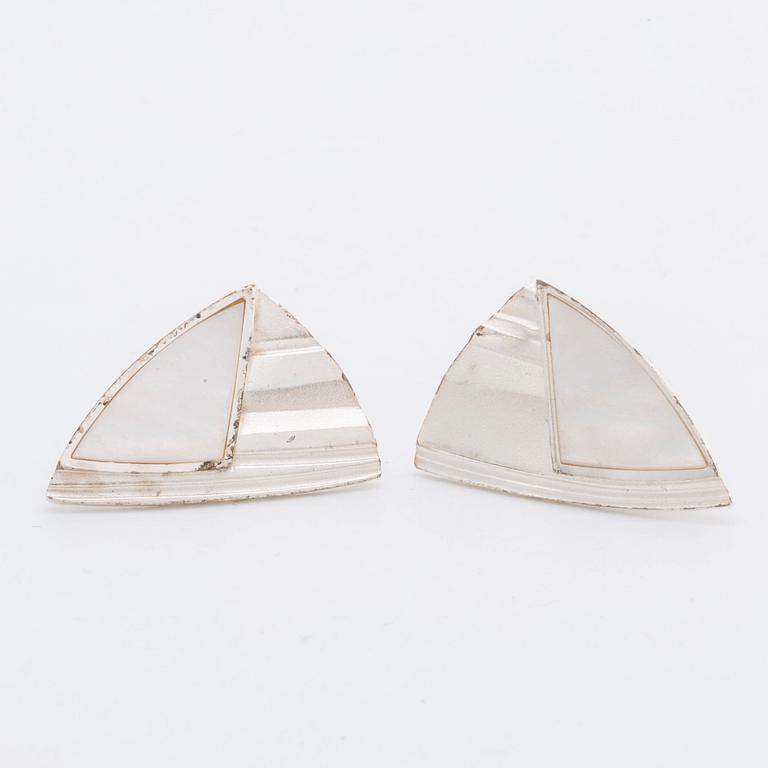 SMYCKEN LAPPONIA 5 par örhängen 2 ringar sterling silver, pärlemor och labradorit, i etuier från Caroli Juvel.