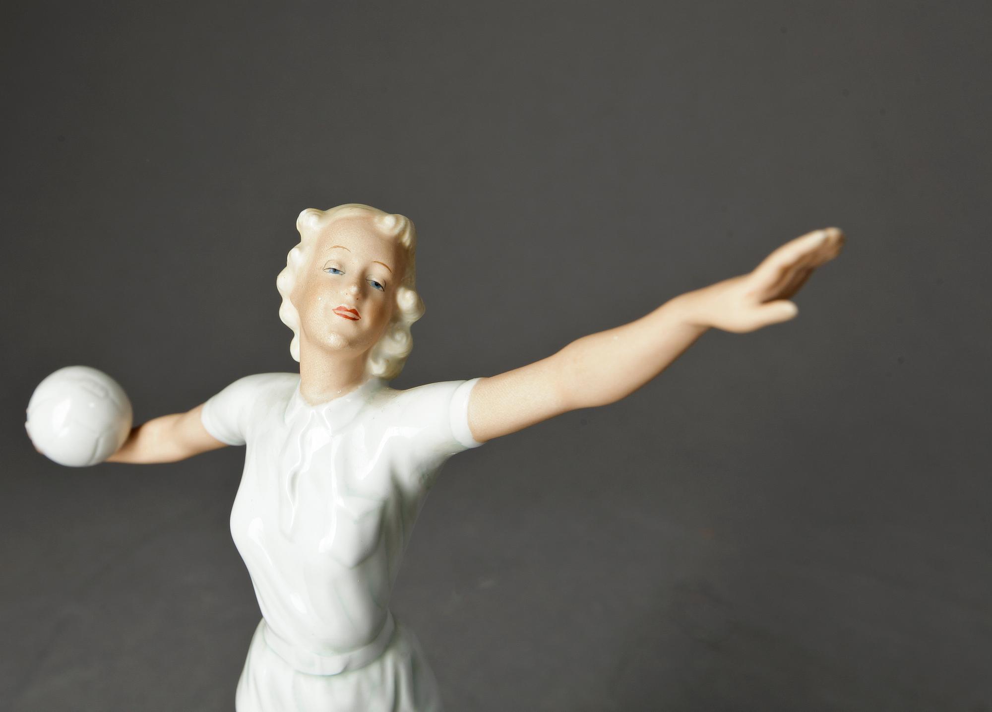 FIGURIN, porslin, art deco, Kurt Steiner, Schaubach, Tyskland, 1900-talets mitt.