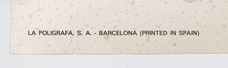 Joan Miró, after, 3 pcs, colour lithographic posters/posters, including Futbol club Barcelona 75º aniversari, 1974.