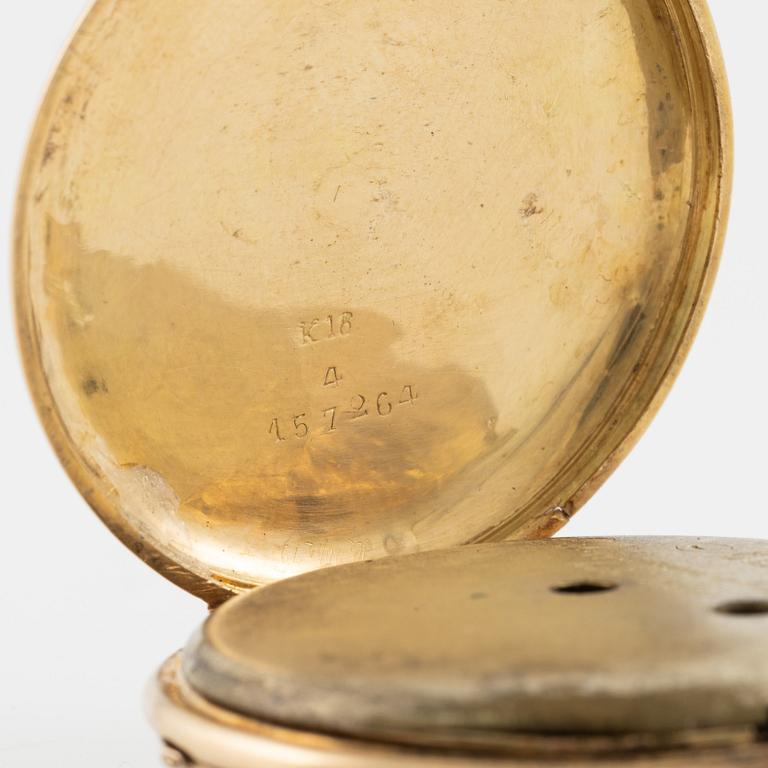 Pocket watch, 18K gold, 37 mm.