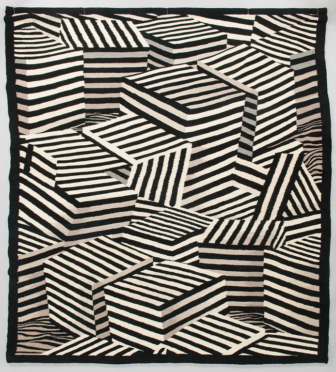 Andrzej Rajch, väggtextil, "Cubes II". 1989. Ca 230x200 cm.
