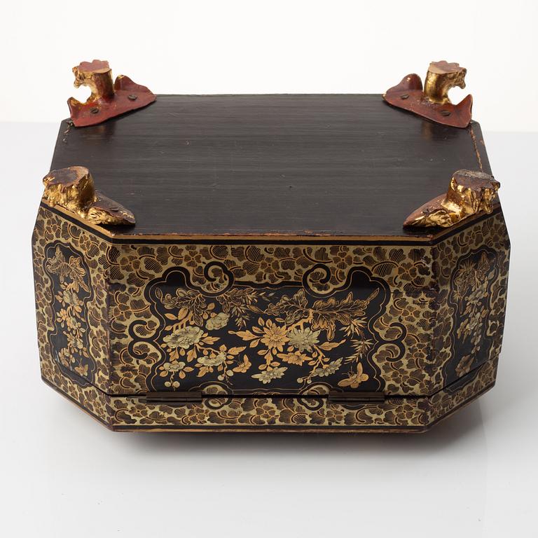 A lacquered box, China, 19th century.