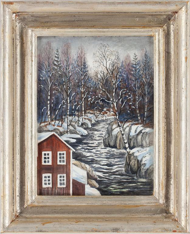 PER JULIUS, akvarell. Sign.