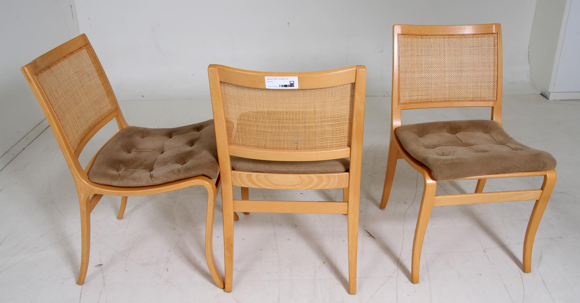 STOLAR, 6 st. "Kerstin",  Bruno Mathsson, formgiven 1979.