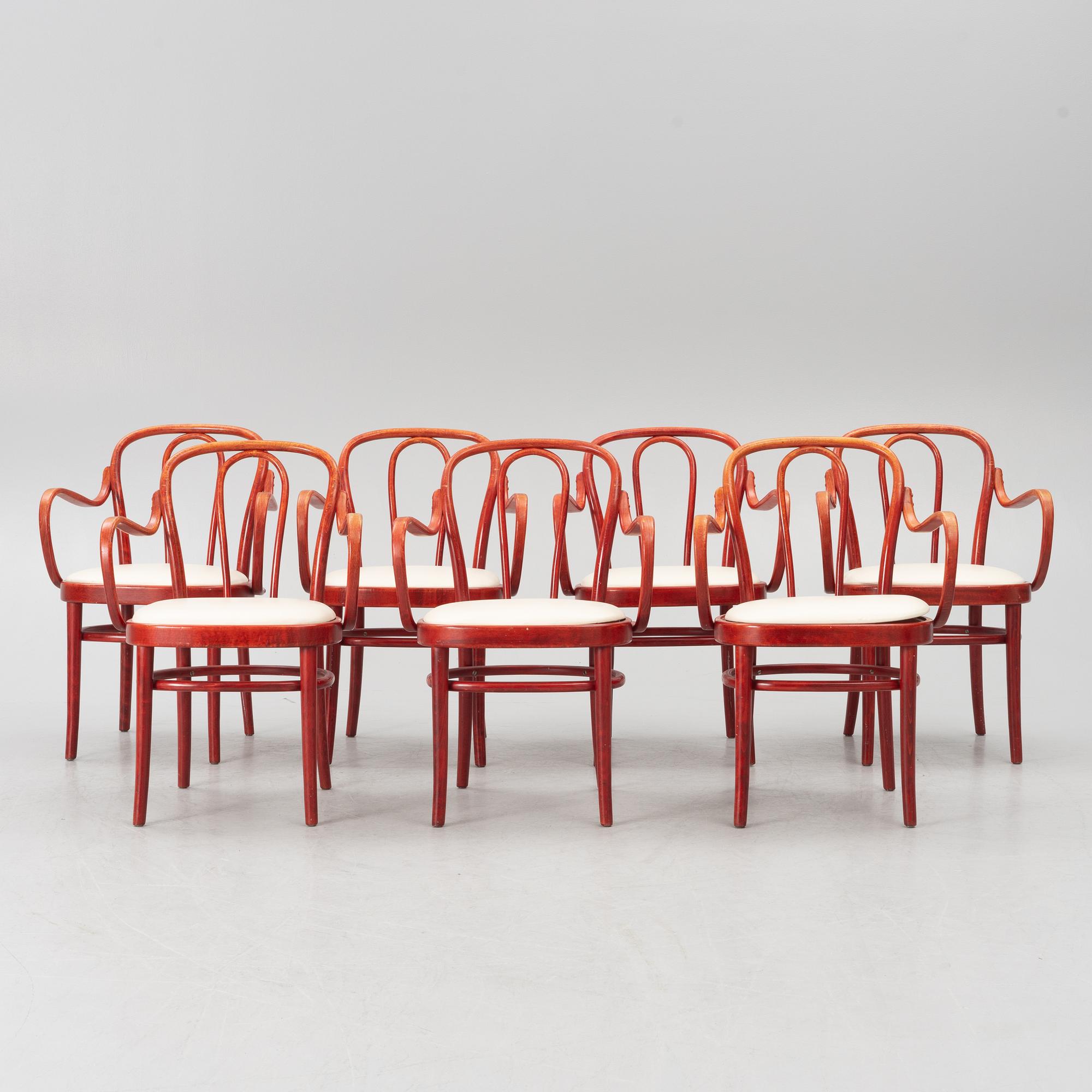 Seven armchairs, "Wien", Gemla, second half of the 20th century.