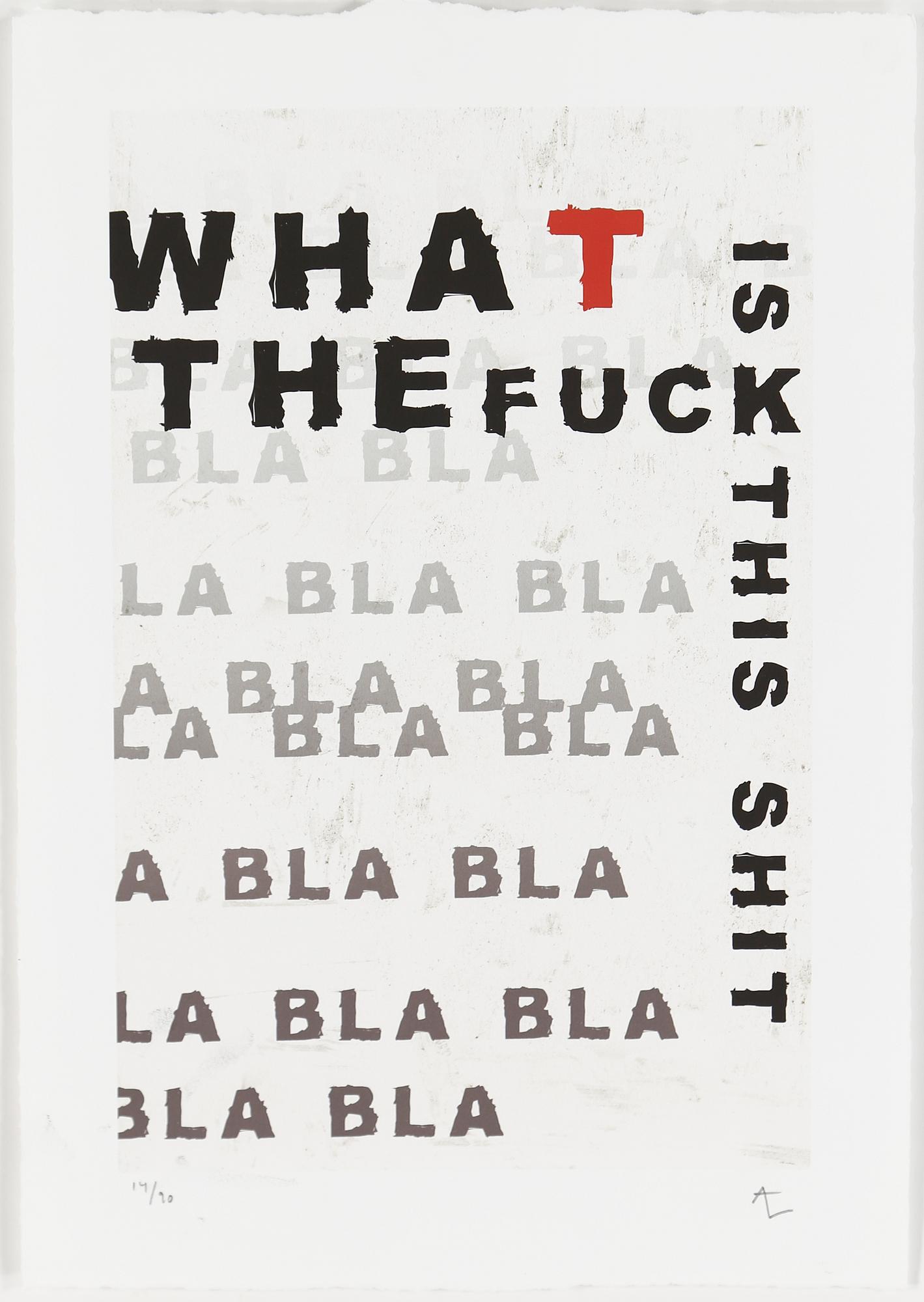 ANDREAS LUNDBERG, "What the fuck is this shit", pigmentprint, monogramsignerad och numrerad 14/90.