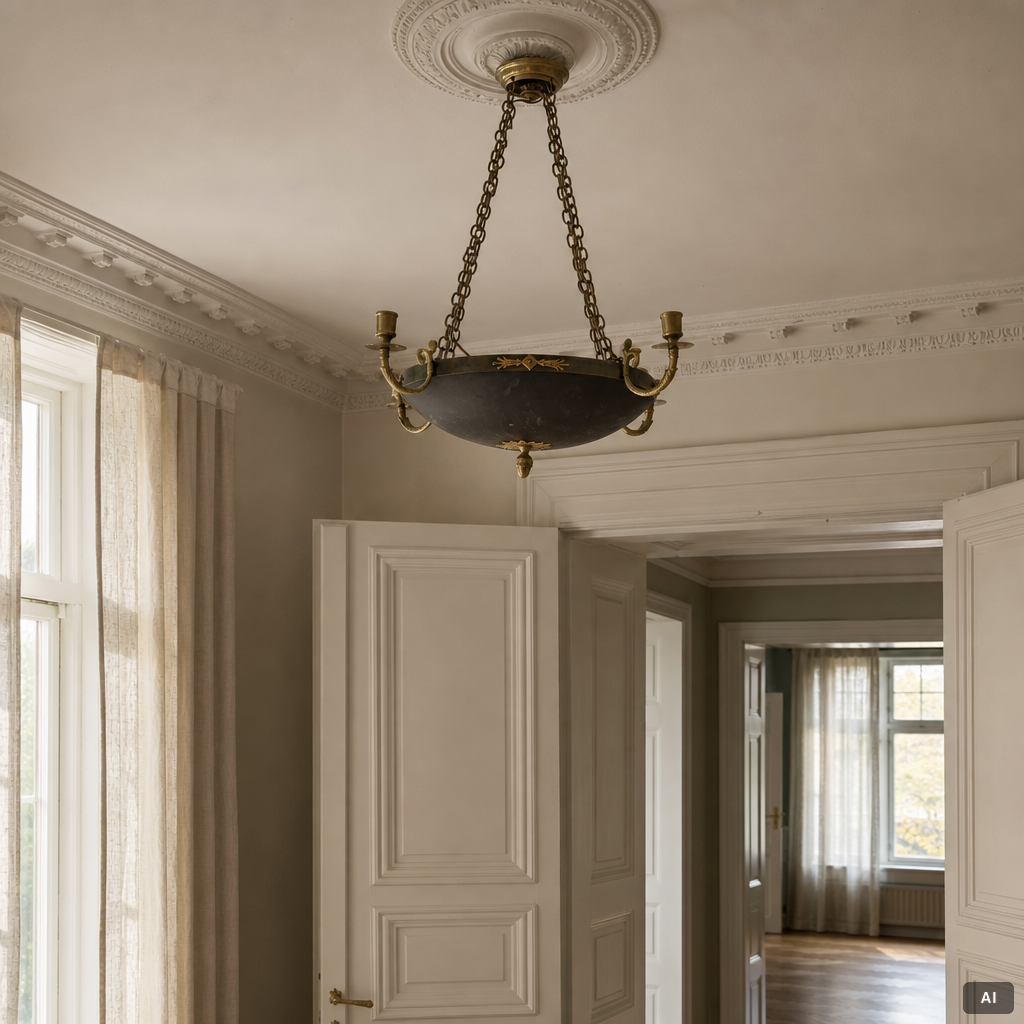 Ceiling lamp, Empire style, circa 1900.