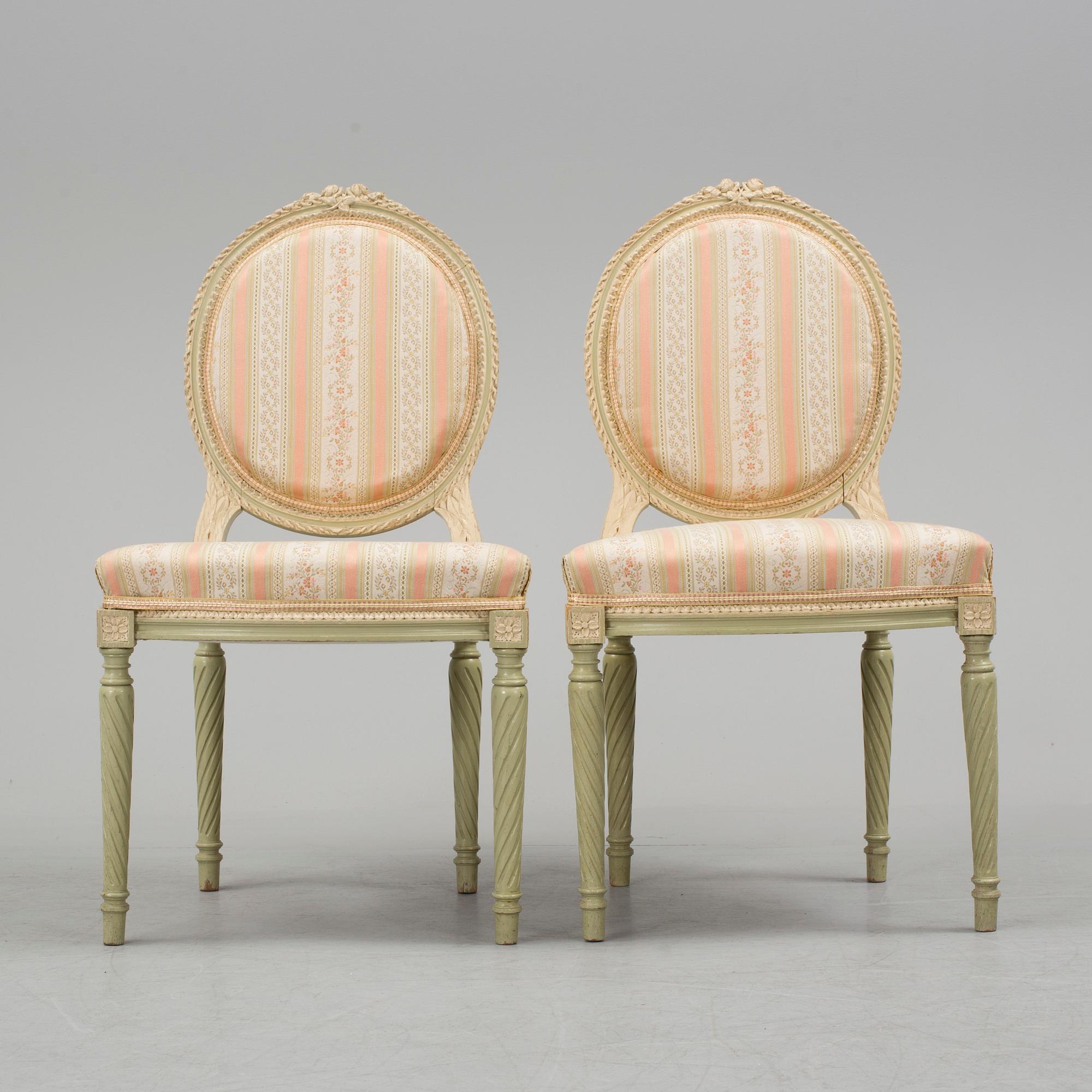 SALONGSGRUPP, 7 delar, gustaviansk stil, 1900-talets början.