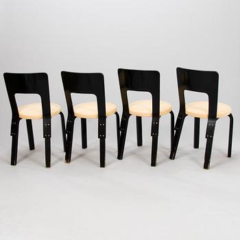 Four Alvar Aalto chairs model 66 from Artek mid 19th century.