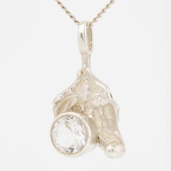 Necklace, Engelbert, sterling silver with rock crystal.