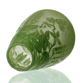 Gunnar Wennerberg, an Art Nouveau cameo glass vase, Kosta.