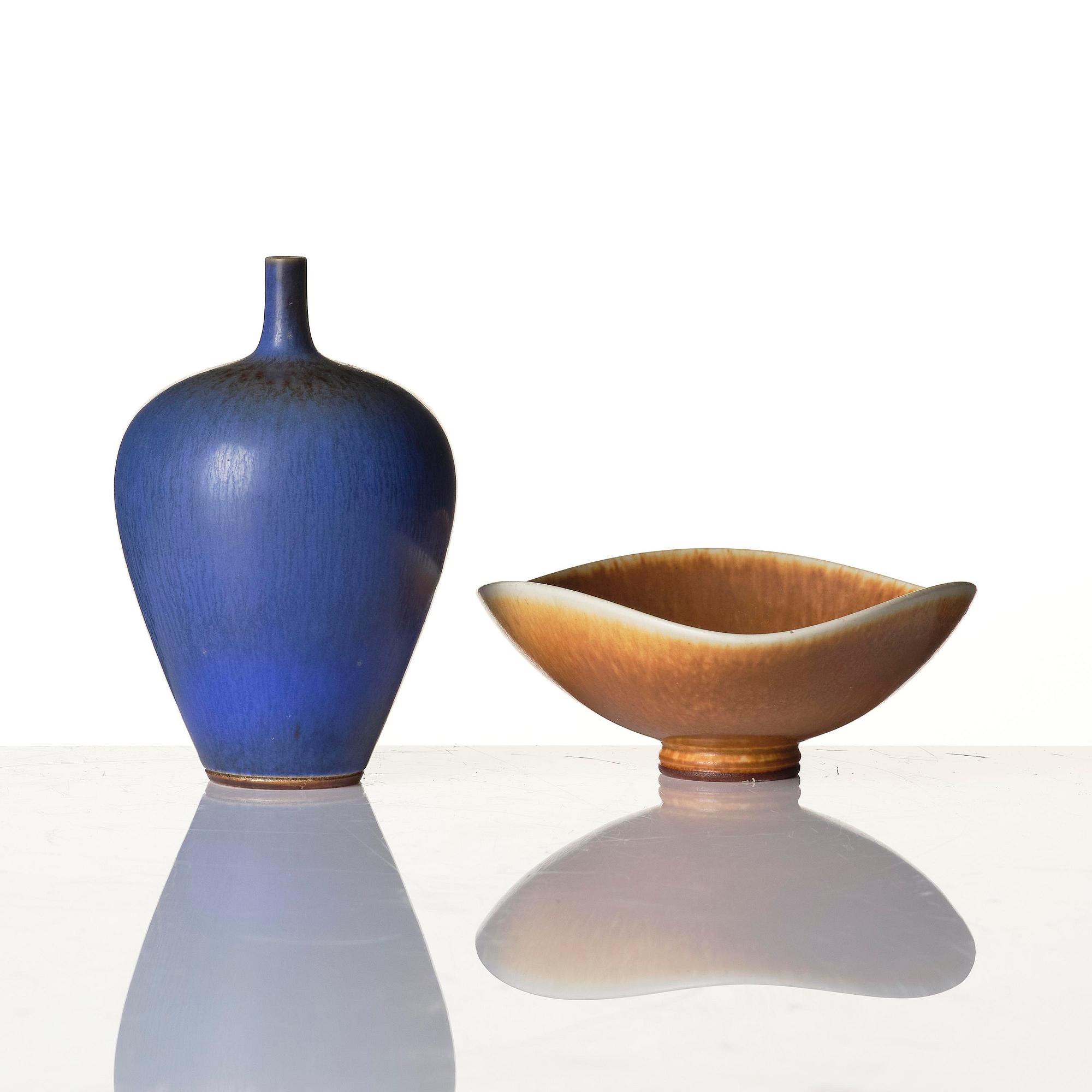 Berndt Friberg, a miniature stoneware vase and bowl, Gustavsberg Studio 1964-65.