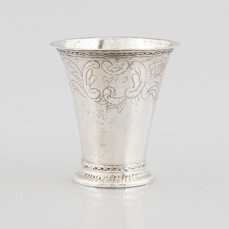 Daniel Lundström, silver, bägare, Stockholm 1770. Rokoko.