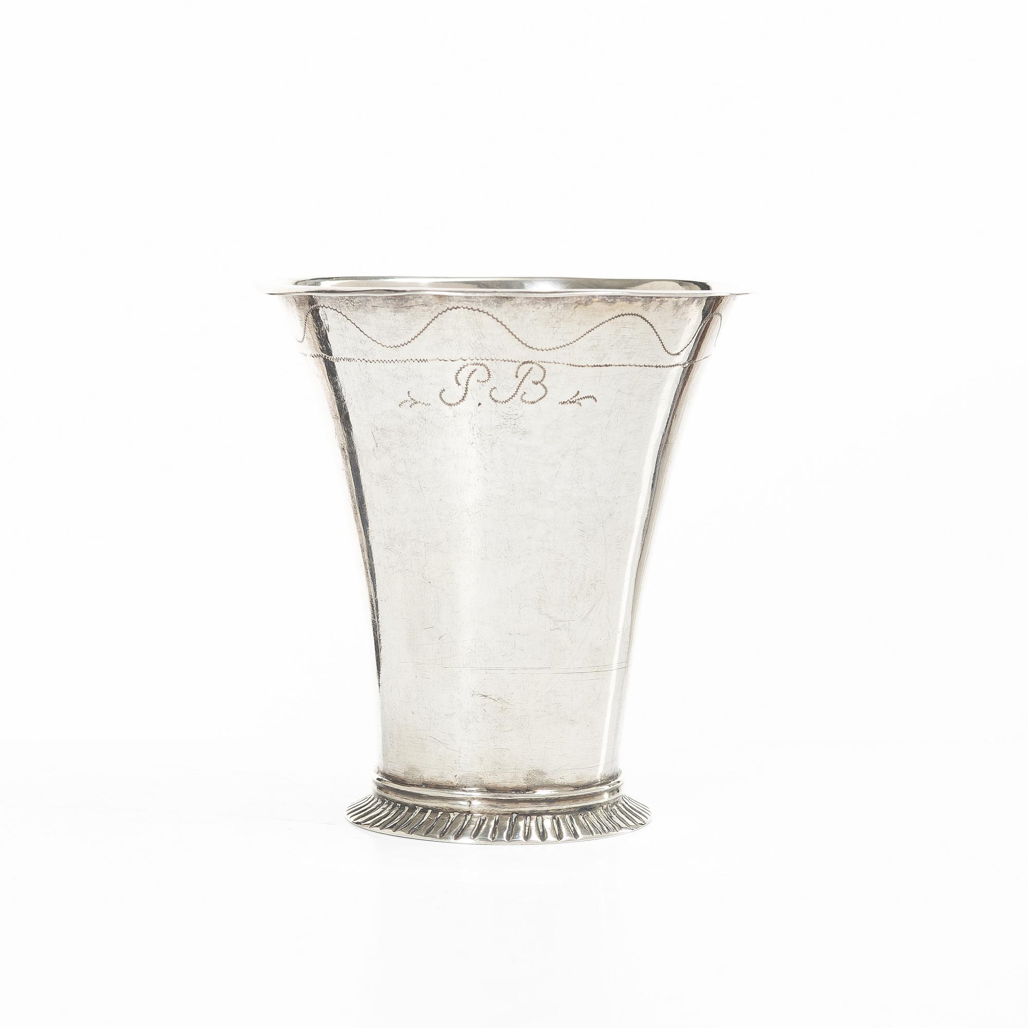 A Swedish silver beaker, mark of Jonas Yman, Växjö, active 1760–1808.
