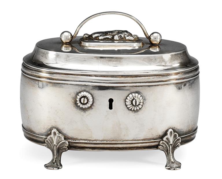 A Swedish 19th cent silver sugar-casket, marks of J.N.Palm, Visby 1892.