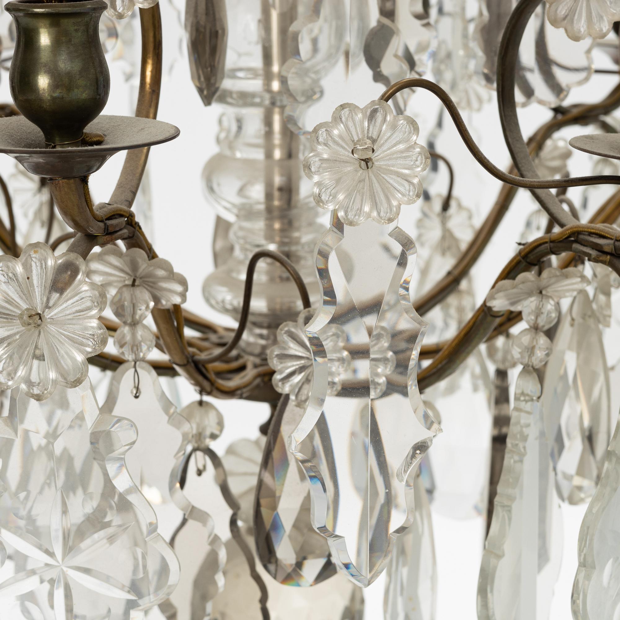A Rococo style chandelier, first half of the 20th Century.